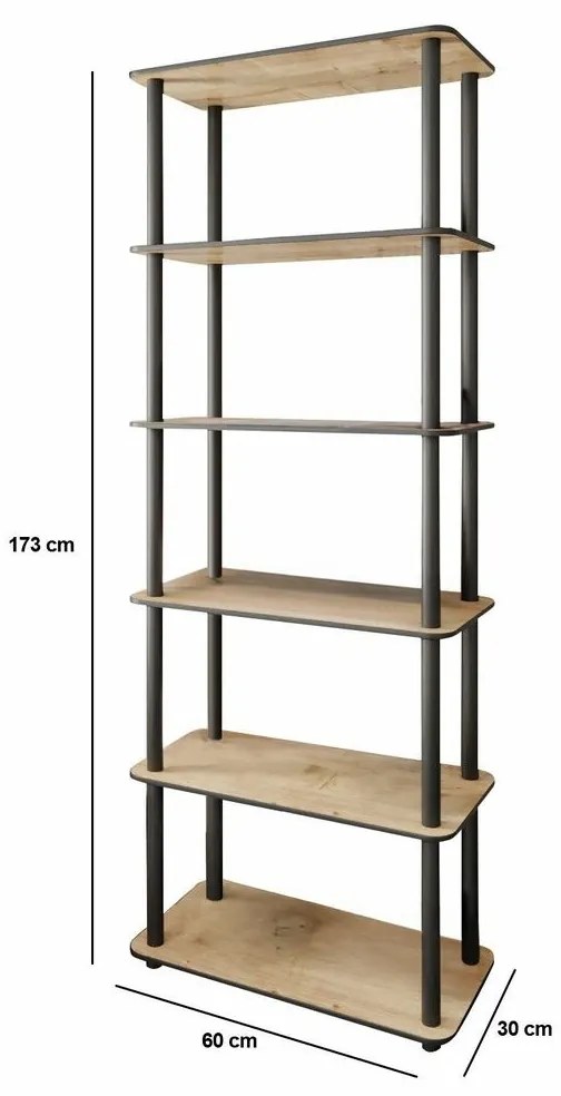 Raft Rect Oak, 6 etajere