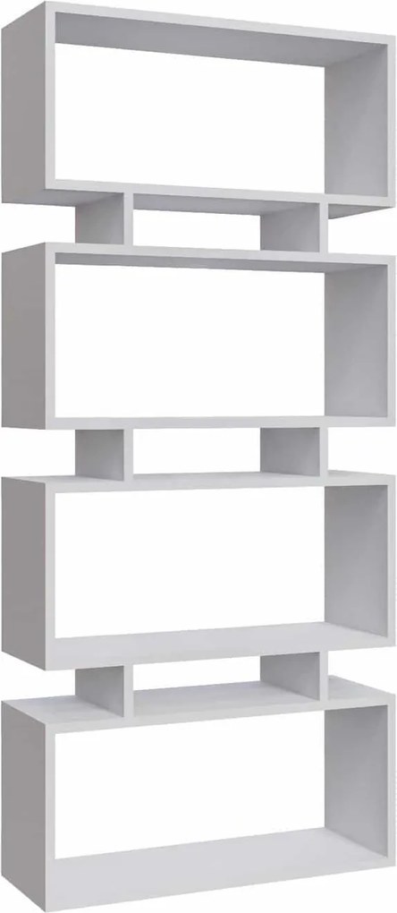 Biblioteca LANGDON, alb, PAL melaminat, 72x25x161 cm