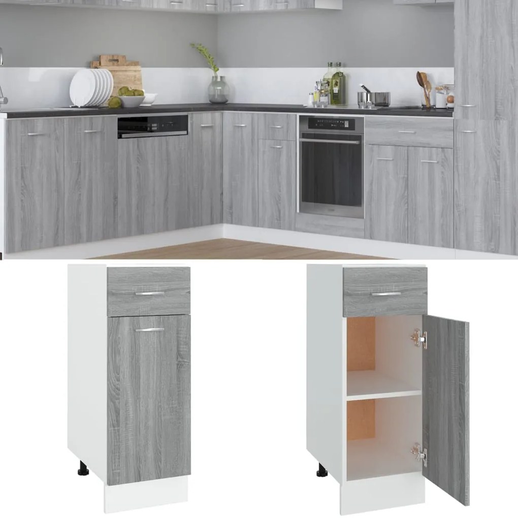 vidaXL Dulap inferior cu sertar “Lyon” gri sonoma 30x46x81,5cm