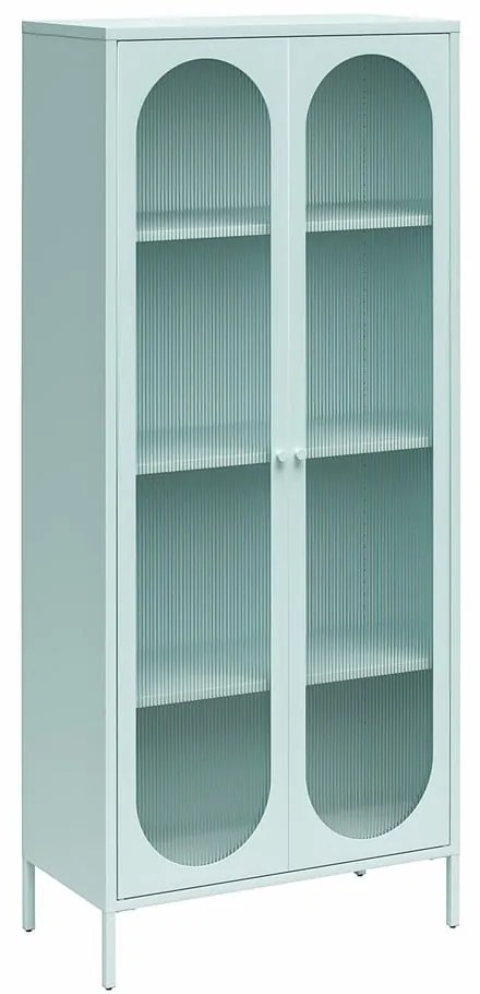 Vitrină albastru-deschis din metal 80x186x40 cm Luna – Støraa