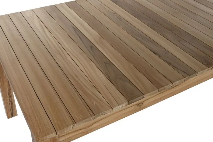 Masă dining de exterior din lemn de tec masiv, finisaj natural
