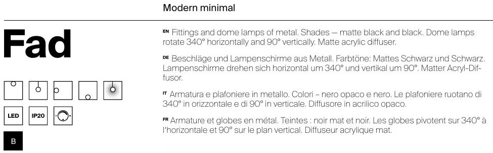 Plafoniera cu 2 spoturi LED directionabile Fad