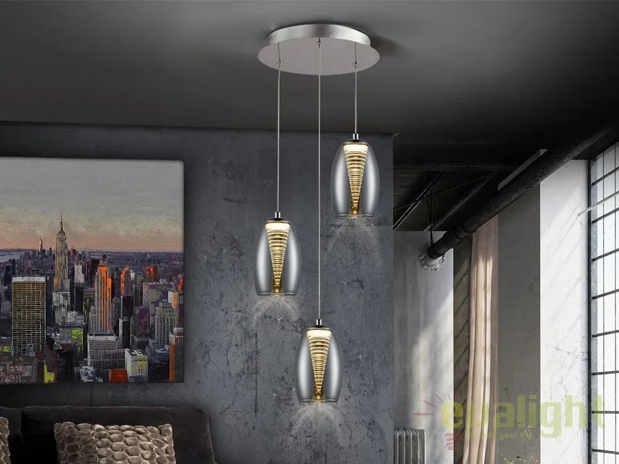 Lustra LED design modern cu 3 pendule Nebula SV-584326