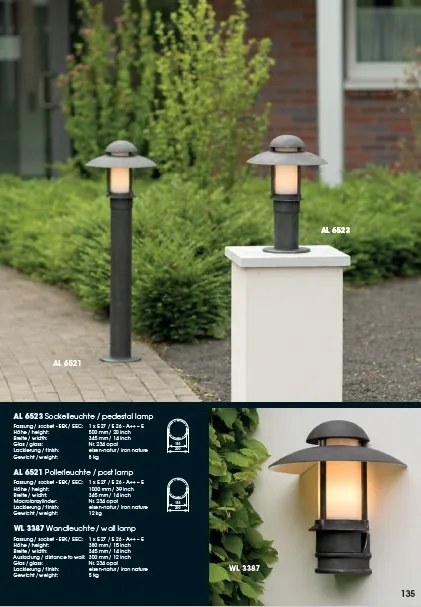 Stalp iluminat exterior din fier forjat, inaltime 50cm, AL 6523