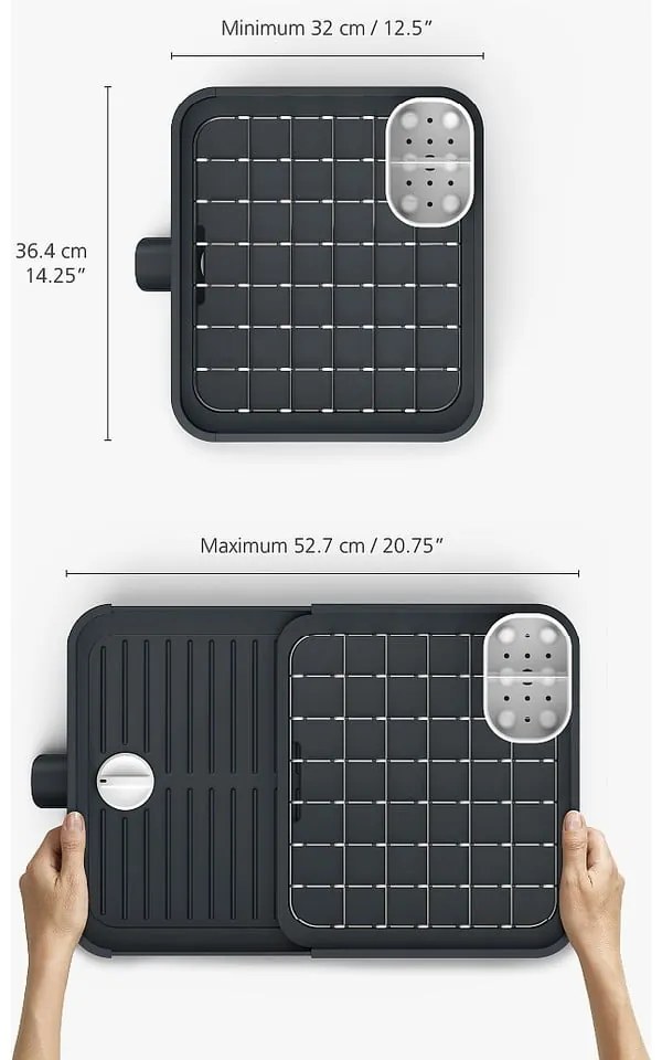 Suport ajustabil pentru scurs vase Joseph Joseph Extend, gri