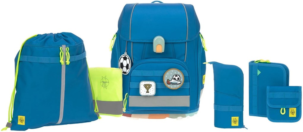 Set ghiozdan 7 piese LÄSSIG »Unique, Boxy, Blue«, PETA-approved vegan