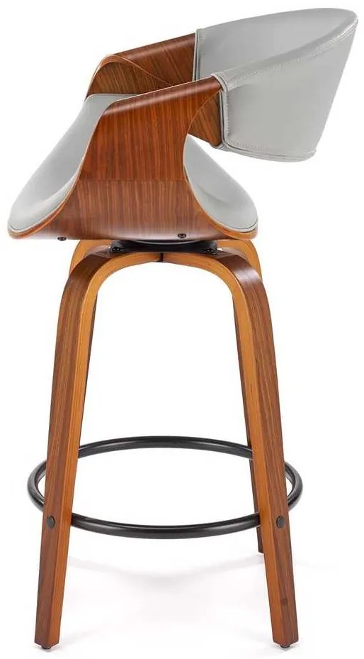 Scaun de bar Scarlet, gri / nuc
