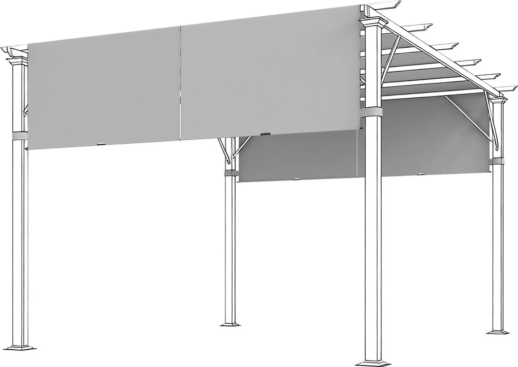 Outsunny 2 Bucăți Husă de Schimb pentru Pergolă, Protecție UV, Ușor de Montat, pentru Pergolă 3x3 m, Gri | Aosom Romania