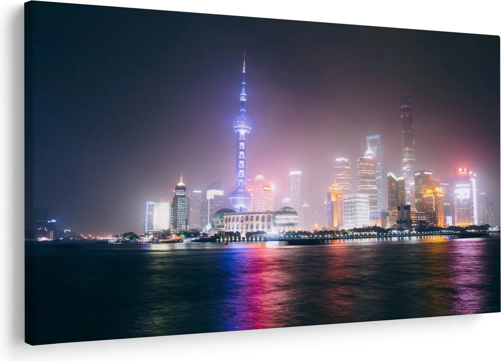 Tabloul Shangai nocturn (90x60 cm)