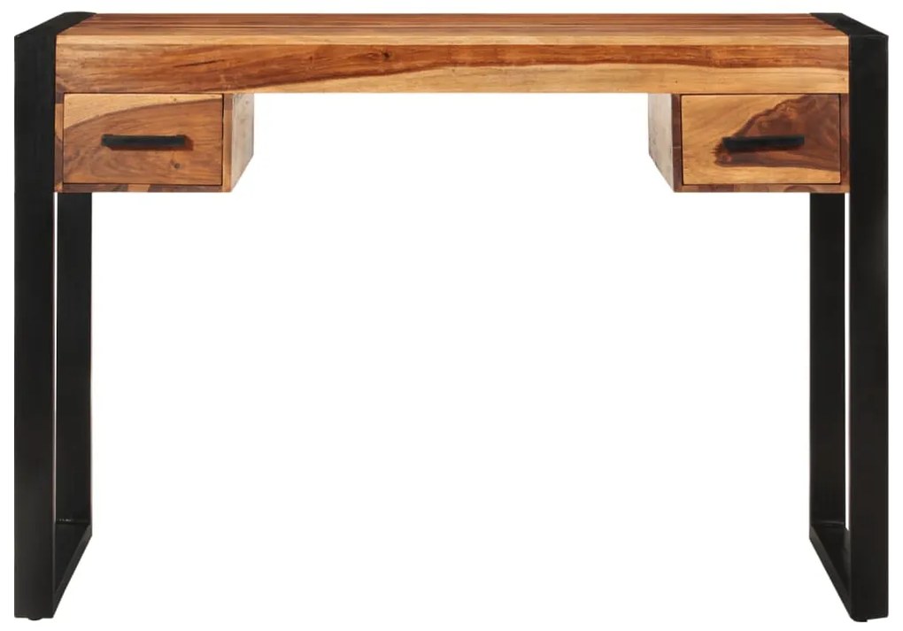 247401 vidaXL Birou cu 2 sertare, 110 x 50 x 77 cm, lemn masiv de sheesham