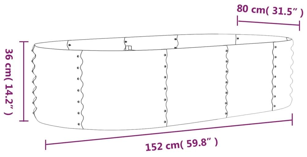 Jardiniera gradina gri 152x80x36 cm otel vopsit electrostatic 1, Gri, 152 x 80 x 36 cm