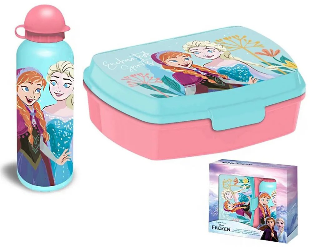 Disney Regatul de gheață Enchanted cutie pentru sandwich + set sticlă de aluminiu