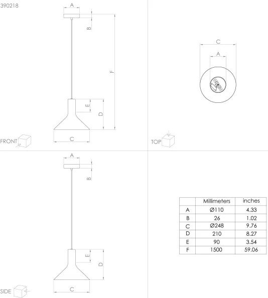 Lustră pe cablu Eglo 390218 MORESCANA 1xE27/28W/230V negru