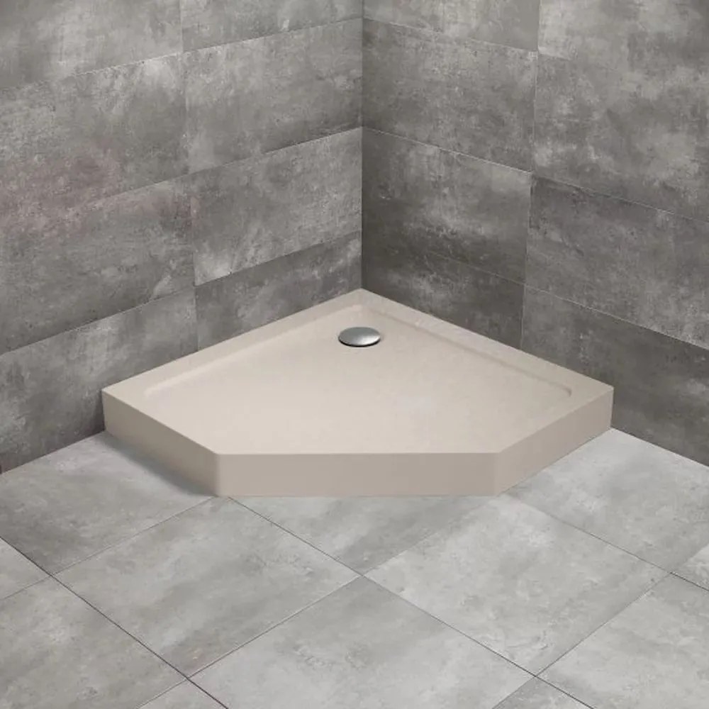 Cadita dus pentagonala Radaway Doros PT Compact Stone 100x100 cm acril casmir