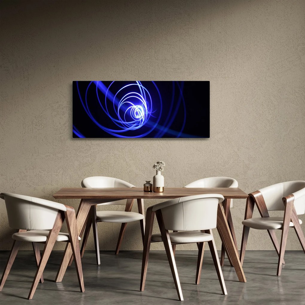 Tablou cu spirale albastre (120x50 cm)