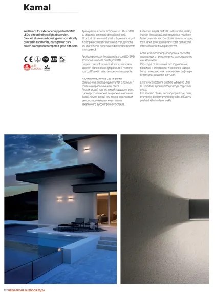 Redo 90375 - Aplică de perete LED pentru exterior KAMAL LED/6W/230V 3000K IP54 albă