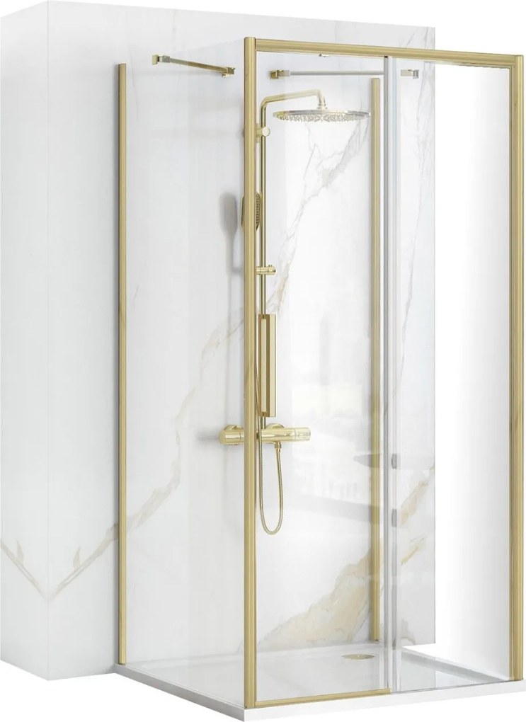 Cabina de dus de perete REA Rapid Slide Brush Gold