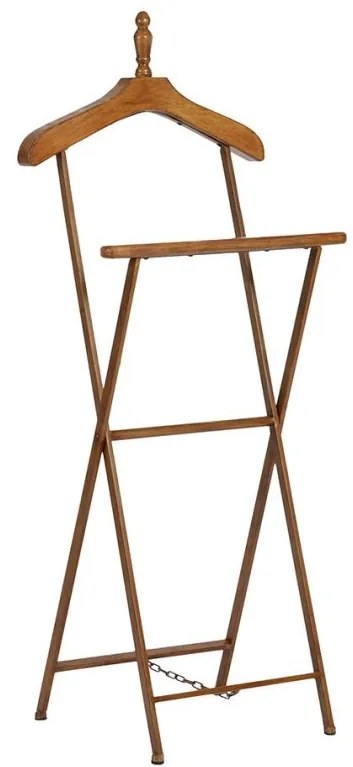 Suport de haine pliabil din lemn de pin si metal, alb, H112 cm, Major D'Homme