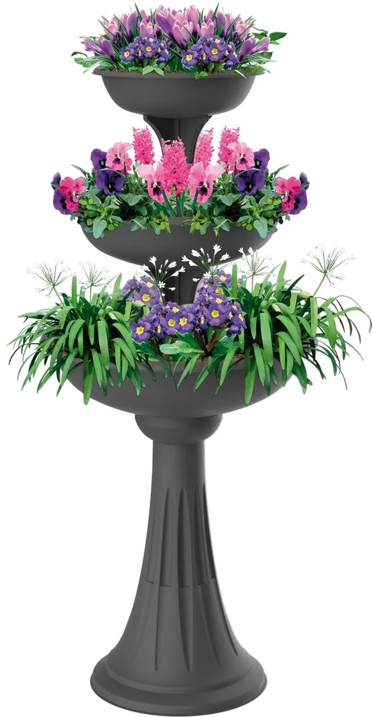 Cascadă flori Trevy gri, 50 x 114 cm