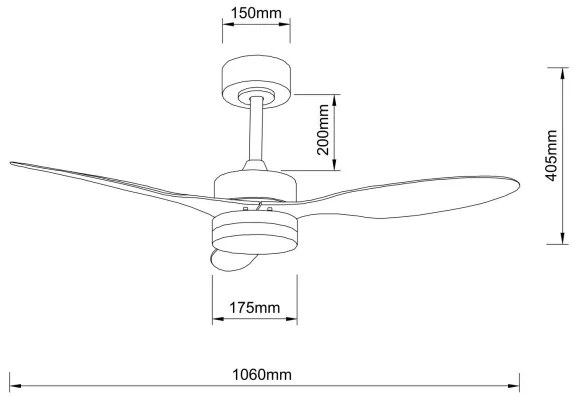 Ventilator LED dimabil de tavan Globo 03608 BLACKWELL LED/20W/230V + telecomandă