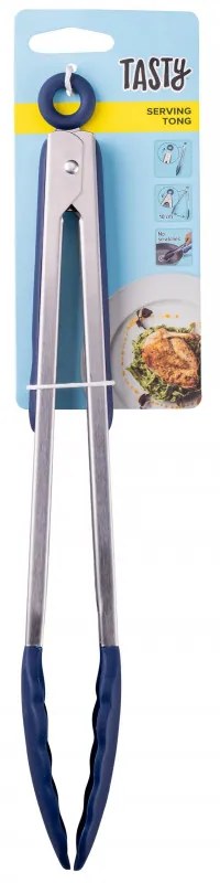 Cleste pentru servire Tasty 678387, 34,5 cm, Maner din silicon, Otel inoxidabil, Albastru