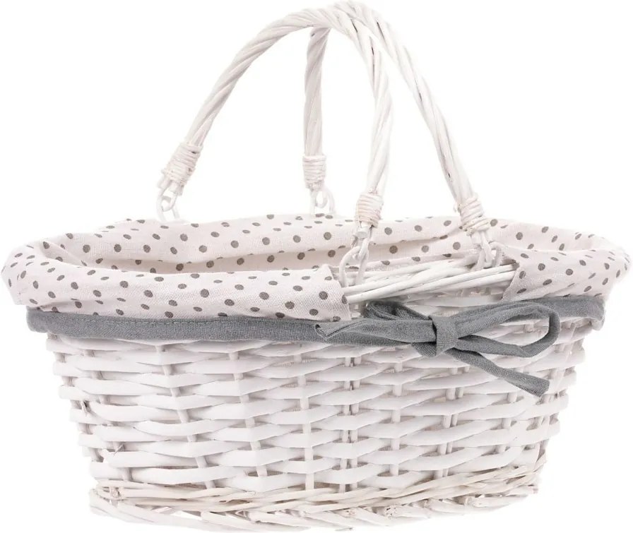 Coș de răchită Belize, alb