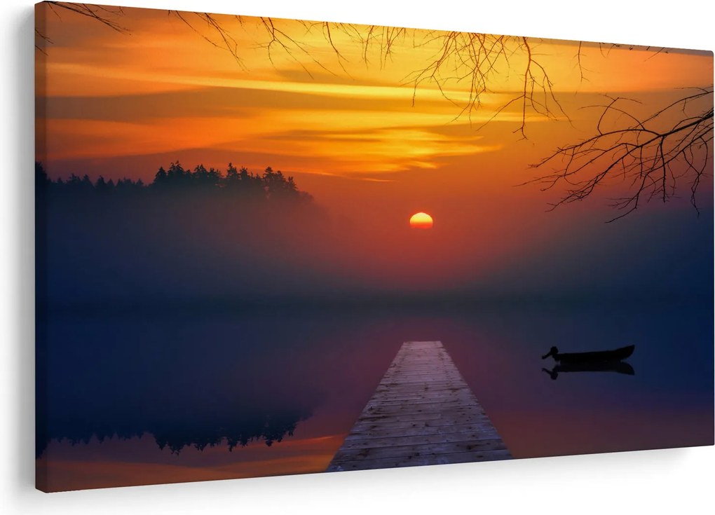 Tablou cu podul în apus de soare (90x60 cm)