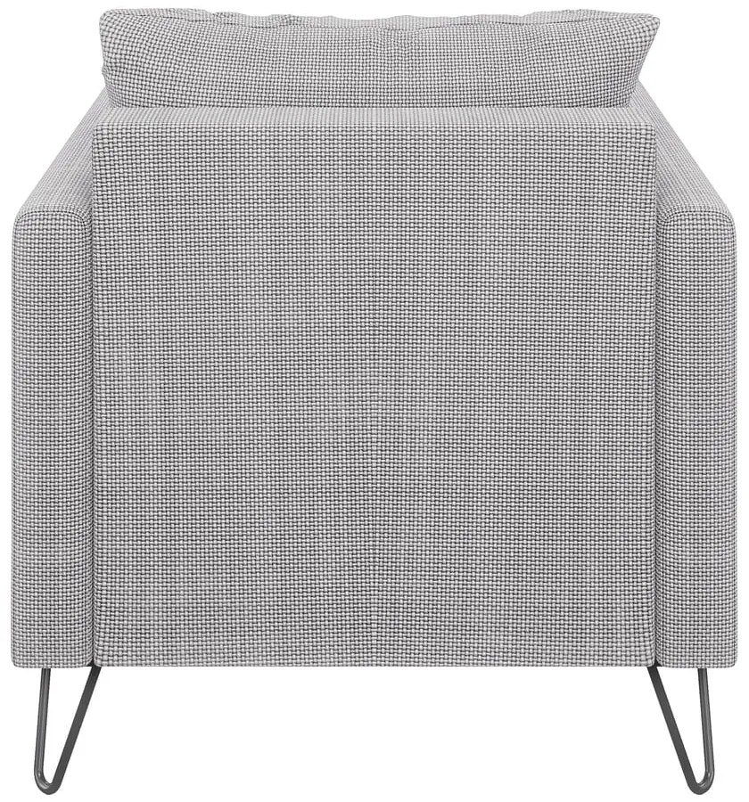 Fotoliu gri deschis cu tapițerie din chenille Freya – Ropez