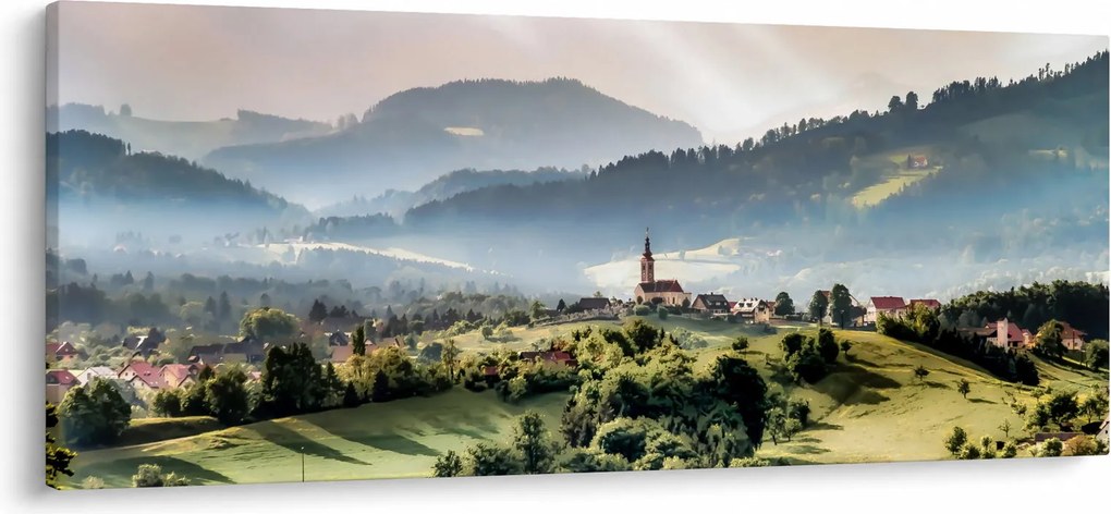 Tablou - sătuț în ceață (120x50 cm)