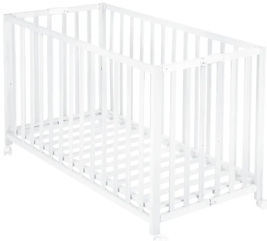 Pătuț pliabil alb cu roți 60x120 cm Fold up – Roba
