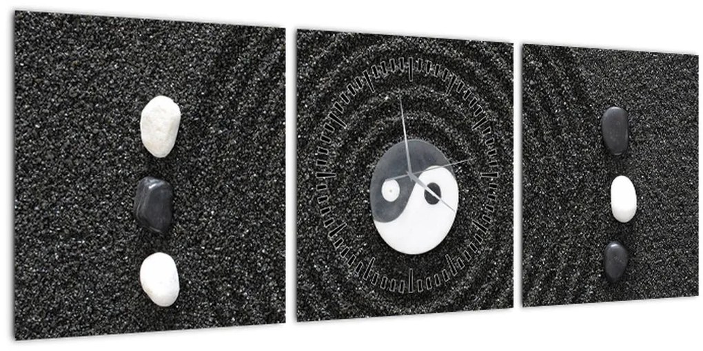 Tablou - Jing și Jang (cu ceas) (90x30 cm)