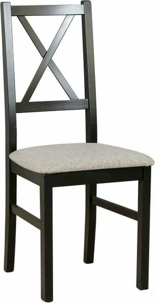 Scaun NILO 12, negru/gri - Higge 11, lemn de fag/stofa, 43x40x90 cm