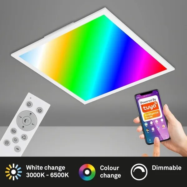 Plafonieră LED RGBW Briloner 7087-016 SMART LED/24W/230V Wi-Fi Tuya + telecomandă