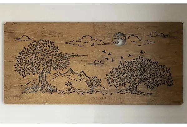 Li-Go 5478/DUB2 - Decorațiune de perete LED reglabilă, 24 W, 230 V, 130 x 60 cm, stejar