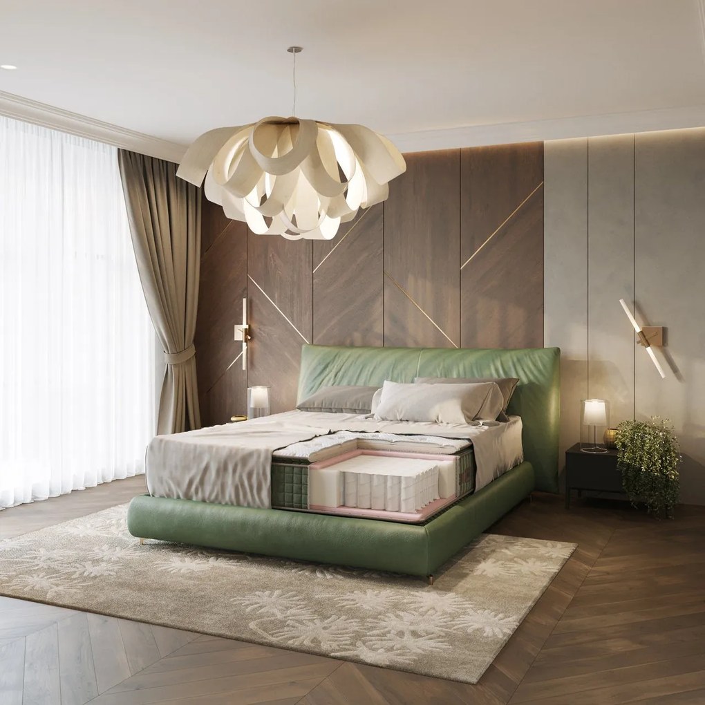 Saltea cu arcuri pocket Luxury Thermo Cooler 120×200 cm, fermitate medie, 39 cm înălțime