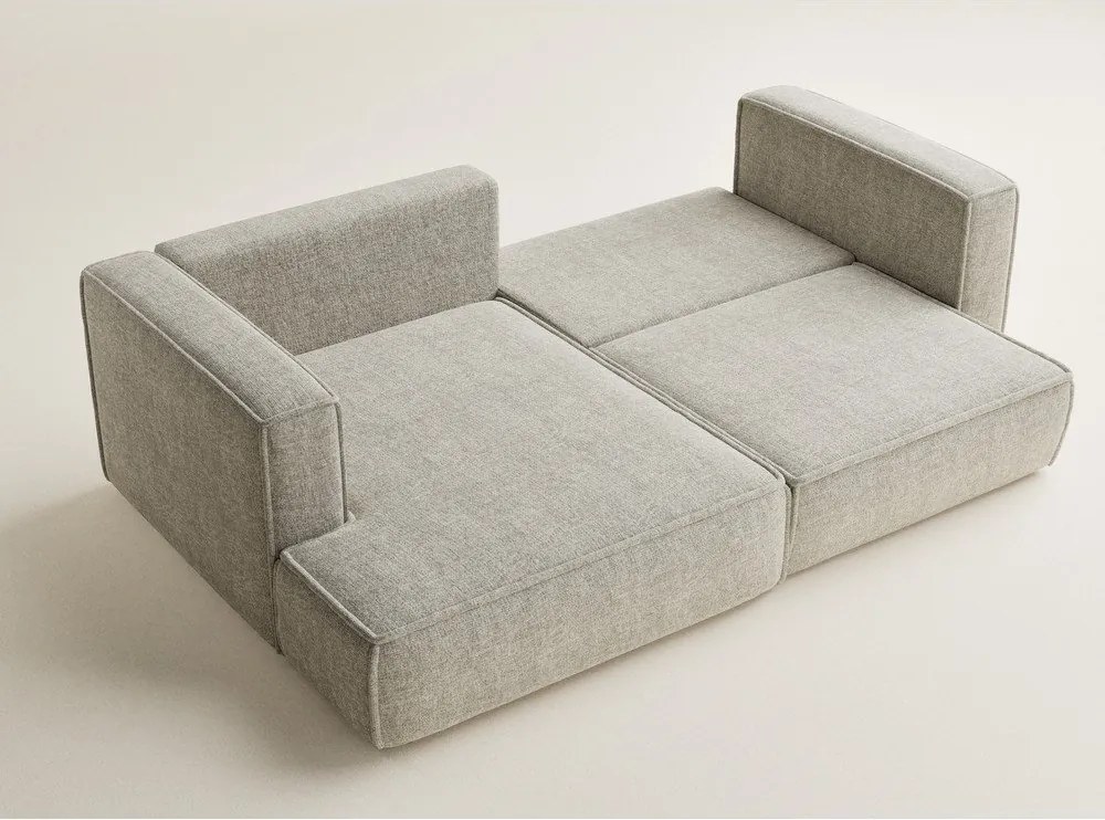 Colțar bej extensibil/cu spațiu de depozitare cu tapițerie din chenille (cu colț pe partea stângă/cu șezlong) Velto – Maison de Rêve