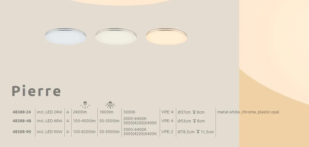 Lustra LED aplicata / Plafoniera design modern minimalist PIERRE 37cm 48388-24 GL