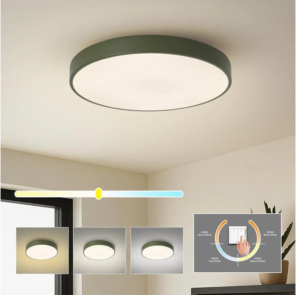 Brilagi - Plafonieră LED POOL, 60W, 230V, 3000/4000/6000K, 50 cm, verde