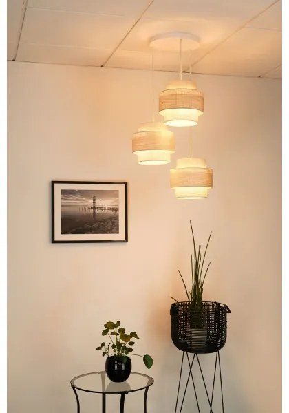 Lustră pe cablu Brilagi DOVER SPACE 3xE27/15W/230V gri/crem