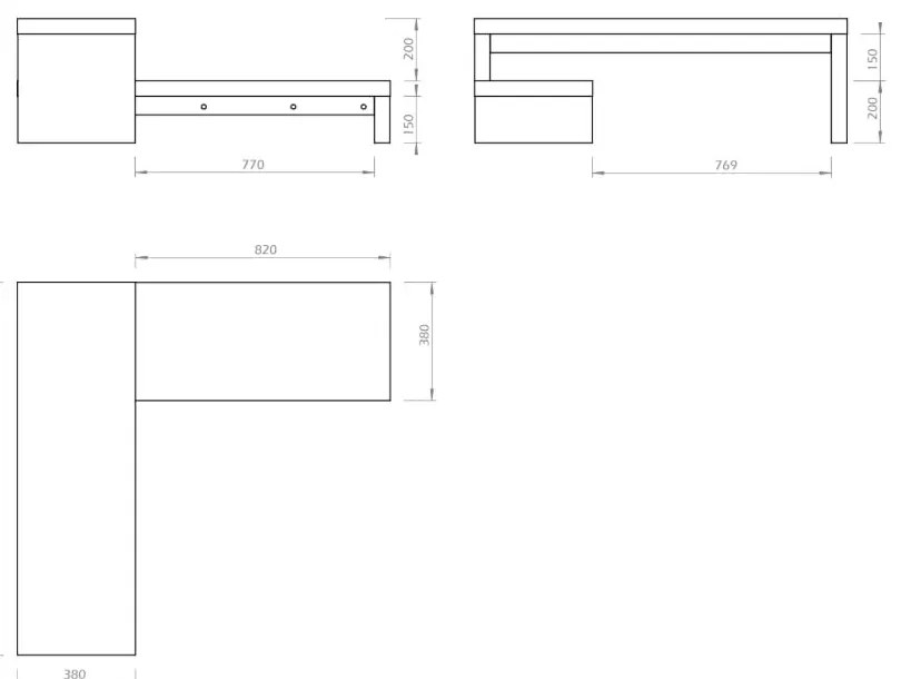 Masă TV reglabilă TemaHome Cliff Walnut, alb
