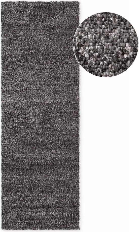 Covor tip traversă gri închis țesut manual din material bouclé 80x200 cm Notting Hill Portobello – Ted Baker