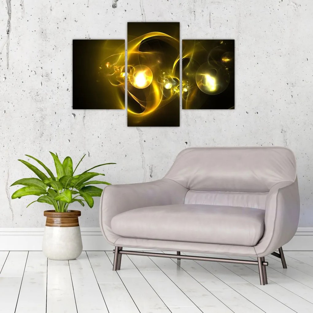 Tabloul abstract cu bile galbene (90x60 cm)
