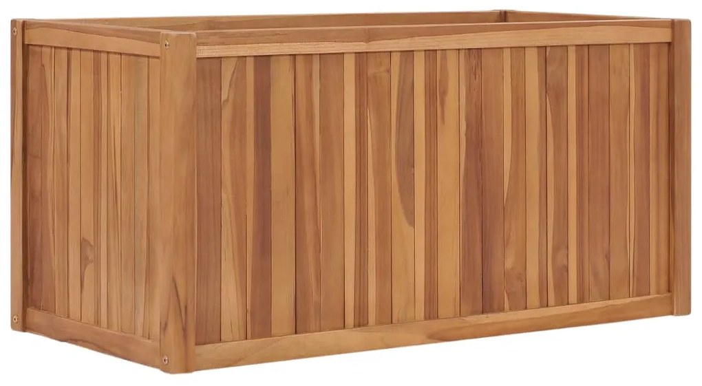 vidaXL Strat înălțat, 100 x 50 x 50 cm, lemn masiv de tec