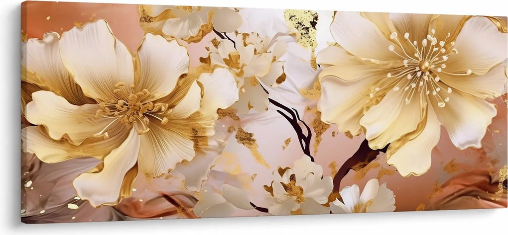 Tablou - Flori de aur (120x50 cm)