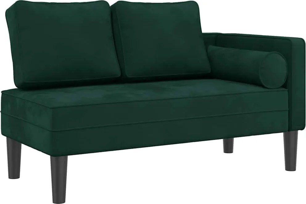 vidaXL Fotoliu șezlong cu perne, verde închis, catifea