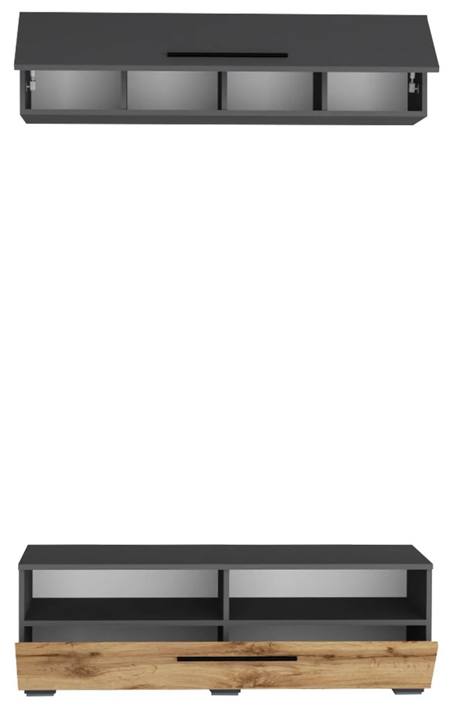 Living haaus Haga V11, Antracit/Stejar Wotan, L 120 cm