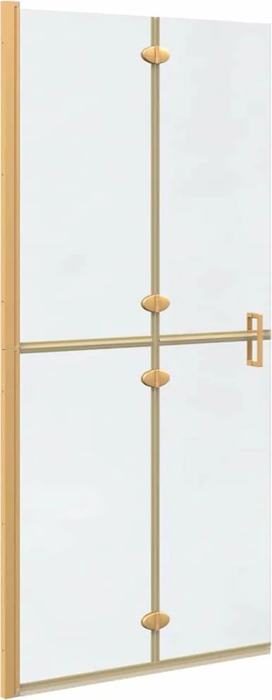 vidaXL Perete de duș Walk-In Auriu 90 x 6.5 x 190 cm