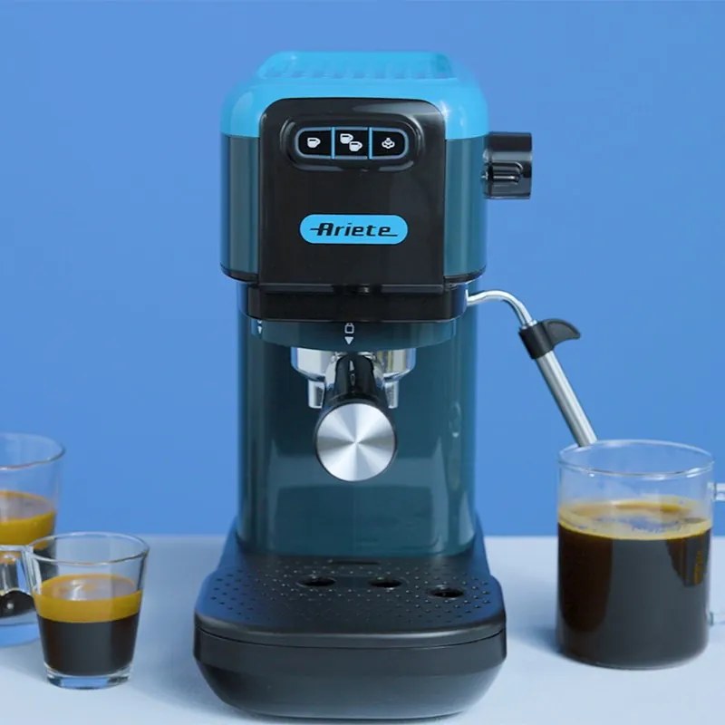 Espressor manual Ariete ESPRESSO COLOR 1399/18, 1300W, 15 bar, 1.1 L, Cafea macinata si paduri ESE, Albastru
