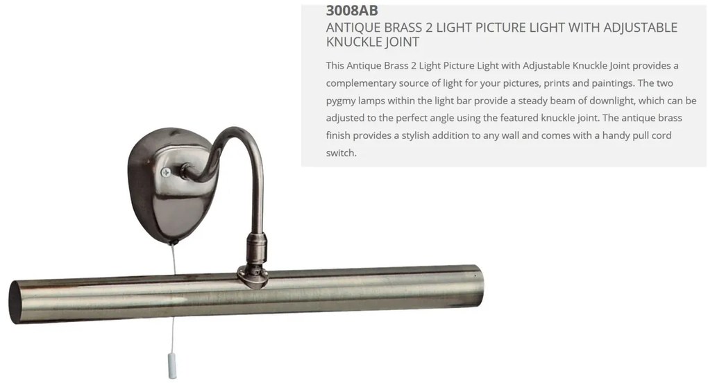 Aplica de perete pentru tablou Picture Lights alama antic 3008AB SRT