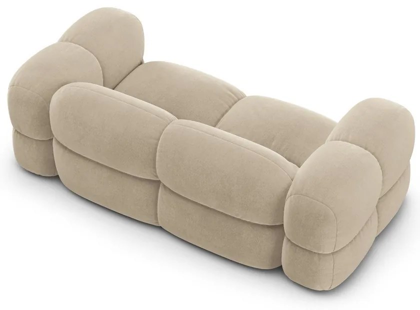 Canapea bej cu tapițerie din catifea 210 cm Loretto – Cosmopolitan Design